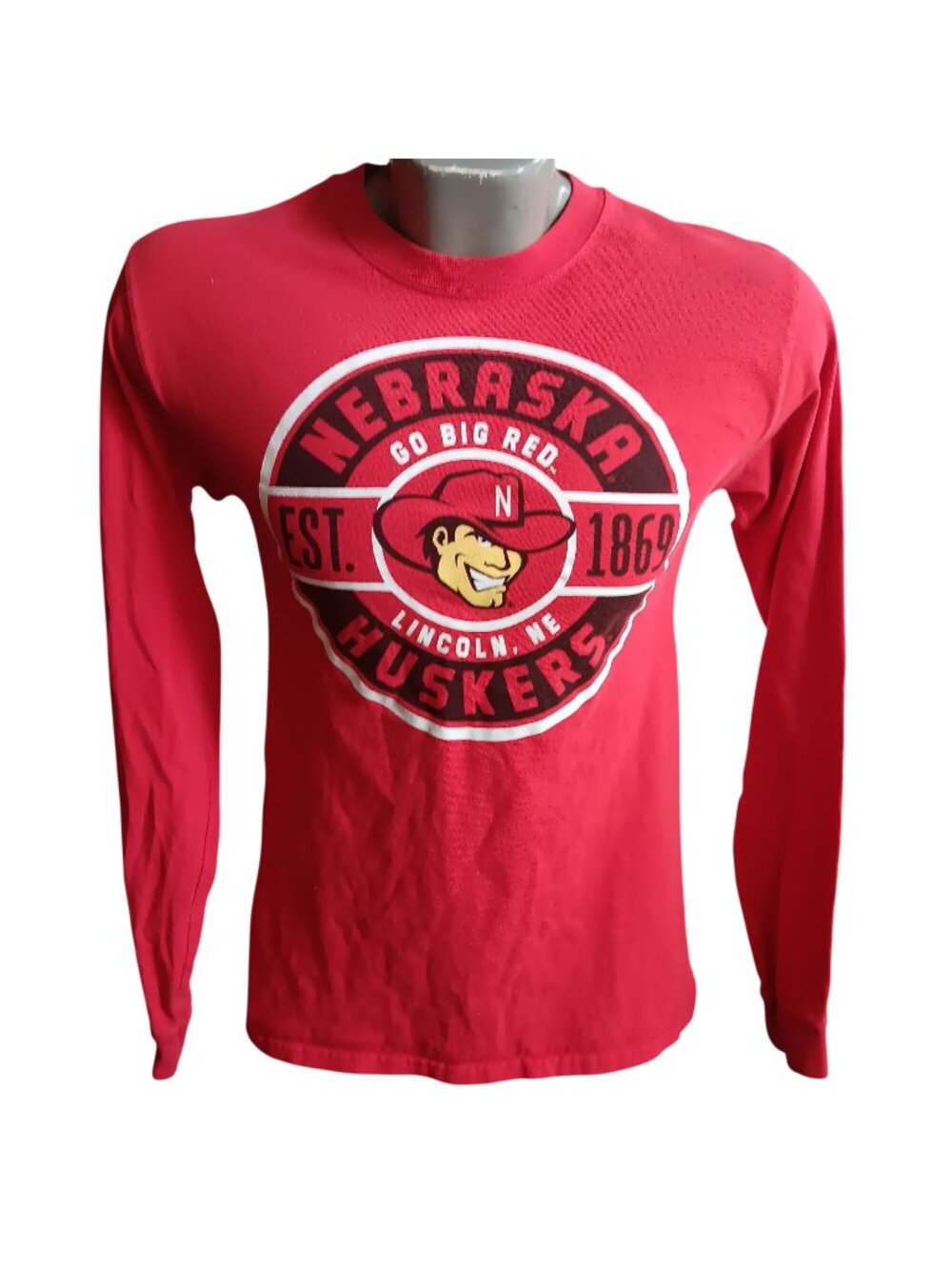 Go Big Red Nebraska Huskers XS T-shirt Long Sleeve Red Graphic Tee Shirt -